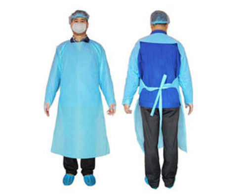 Pandemic Relief Supply Blue PP + PE AAMI Level 3 Gown, Size S - XL