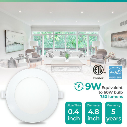 IB-001-2-9W-WH-6PK Infibrite IB-001-2-9W-WH-6PK 4 Inch 2700K Soft White 9W 750 LM Ultra-Thin Integrated LED Light Kit, Flush Mount, Dimmable, Wet Rated 6 Pack