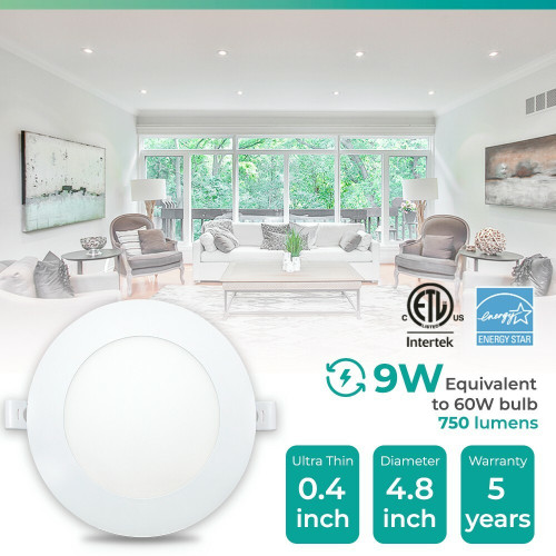IB-001-6-9W-WH-24PK Infibrite IB-001-6-9W-WH-24PK 4 Inch 6000K Clear White 9W 750 LM Ultra-Thin Integrated LED Light Kit, Flush Mount, Dimmable, Wet Rated 24 Pack