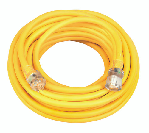 Southwire 2689SW0002 10/3 Extra Heavy-Duty 15-Amp SJTW High Visibility General Purpose Extension Cord with Lighted End, 100