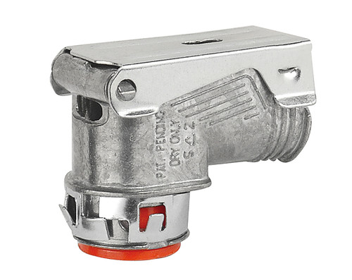 Southwire DSL5090 1/2" BX/MC Double-Snap Connectors 90 Deg. - Zinc Die Cast