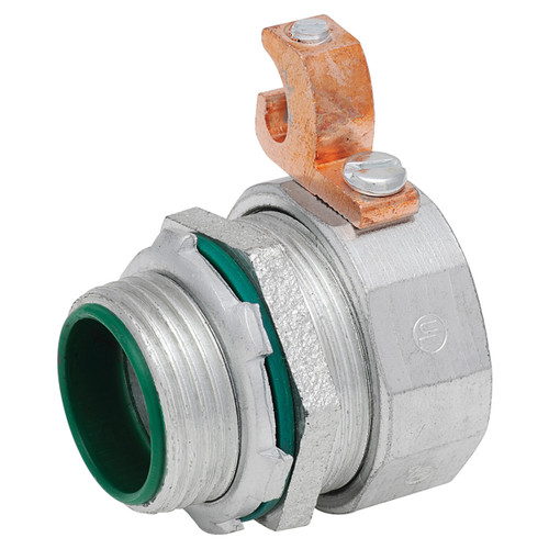 Southwire MSTR-125-A 1-1/4" Liquid Tight Box Connectors, Straight, Insulated, w/Alum Lug, Malleable Iron