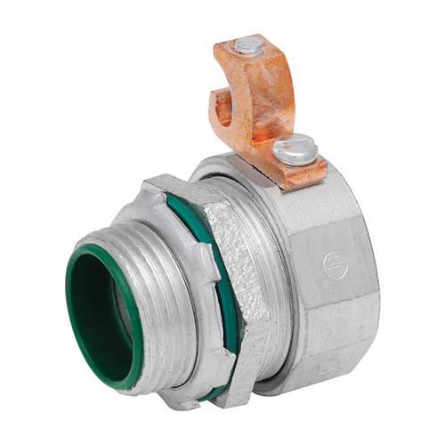 Southwire MSTR-50-CL 1/2" Liquid Tight Box Connectors, Straight, Insulated, w/Copper Lug, Malleable Iron