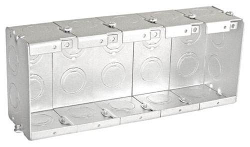 Southwire TB-525-G Five Gang Masonry Box, 2-1/2" Deep - Gangable, W/ Conduit KO's