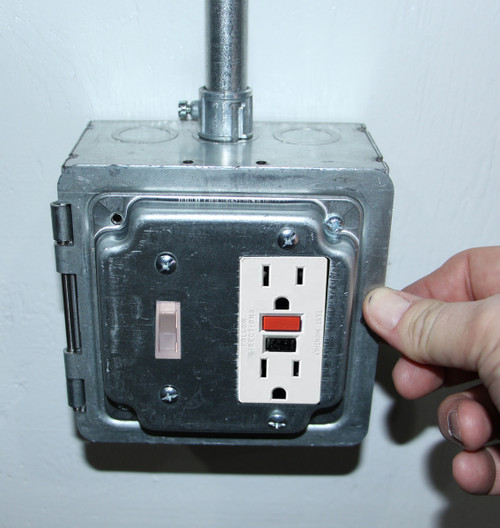 Southwire HP1948 5" Square Hinged Box Assembly, 3" Deep - Welded, W/Conduit KO's, GFCI / Toggle Industrial Cover