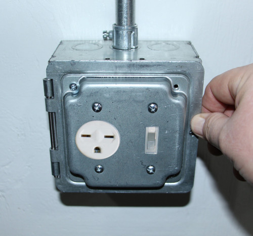 Southwire HP1937 5" Square Hinged Box Assembly, 3" Deep - Welded, W/Conduit KO's, Toggle / 1.406" Dia. Industrial Cover