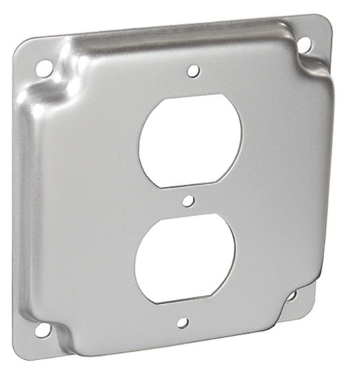 Southwire G1938 4" Square Industrial Surface Cover, 1/2" Raised - Duplex