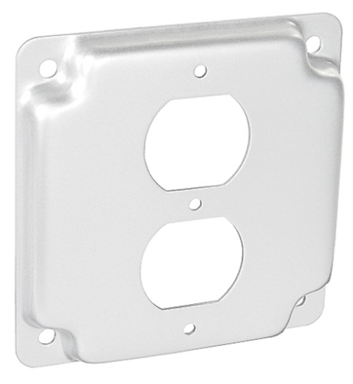 Southwire G1938-SS 4" Square Industrial Surface Cover, 1/2" Raised - Duplex, Stainless Steel
