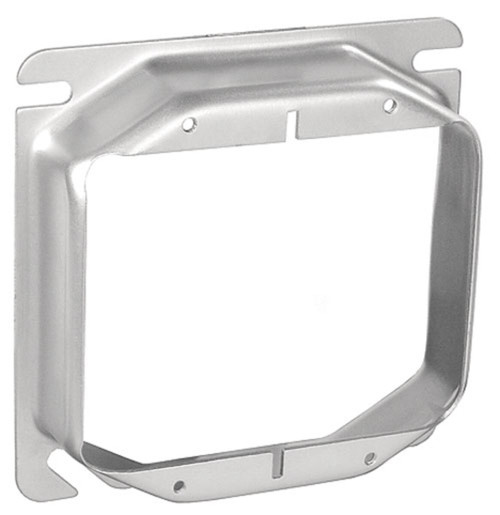 Southwire 52C19-SS 4" Square Two Gang Device Ring - 1" Raised - Stainless Steel