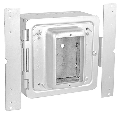 Southwire HPAB-158 5" Square Bracketed Hinged Box Assembly, 3" Deep - Welded, W/Conduit KO's, 1G Device Ring - Raised 5/8"