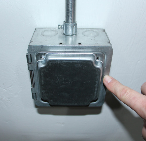 Southwire HP1929 5" Square Hinged Box Assembly, 3" Deep - Welded, W/Conduit KO's, Blank Industrial Cover