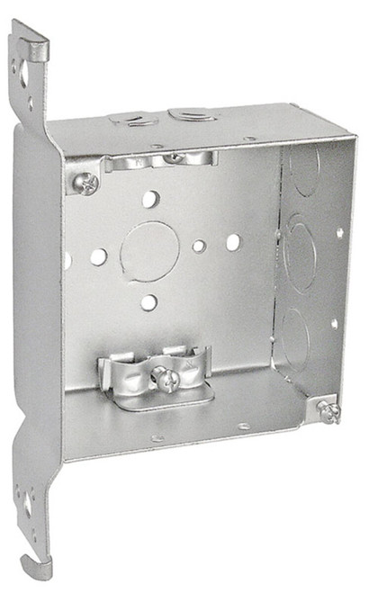 Southwire 52171-WBR 4" Square Bracketed Box, 2-1/8" Deep - Welded, W/Romex Clamps