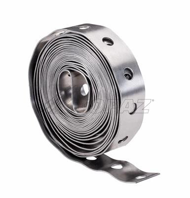 Topaz Lighting 962 3/4" x 10' Perforated Banding Iron, 20 Gauge Steel