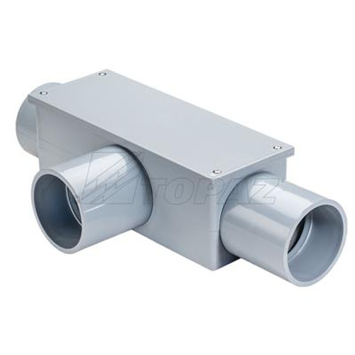 Topaz Lighting 1178 3" Schedule 40 PVC T Type Conduit Bodies