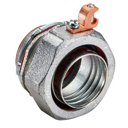 Topaz Lighting 474CSGR Straight Liquidtight Connector with Copper Grounding Lug 1-1/4"