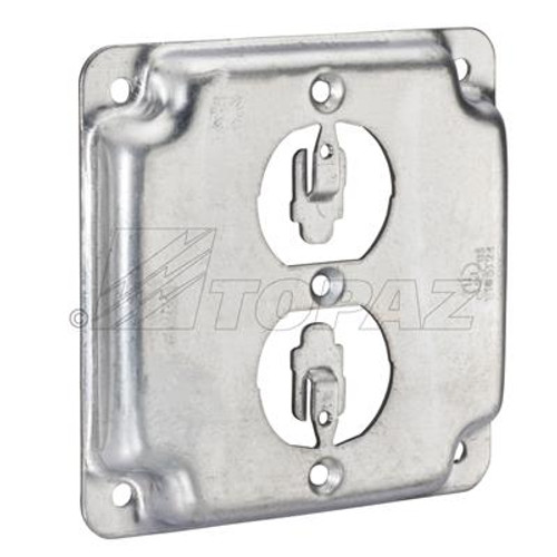 Topaz Lighting C3454 4" Square Industrial Surface Covers 1 Duplex Receptacle