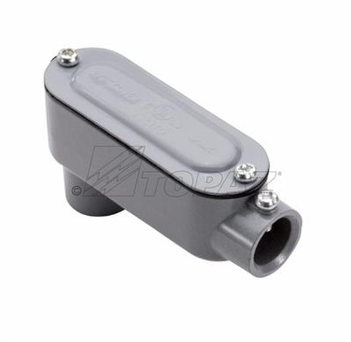 Topaz Lighting ELB1CG 1/2" EMT Set Screw LB Type Aluminum Conduit Body, Cover & Gasket