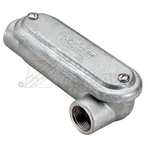 Topaz Lighting MLL5CGHDG 1-1/2" HDG Malleable Iron LL Type Conduit Body with Cover and Gasket