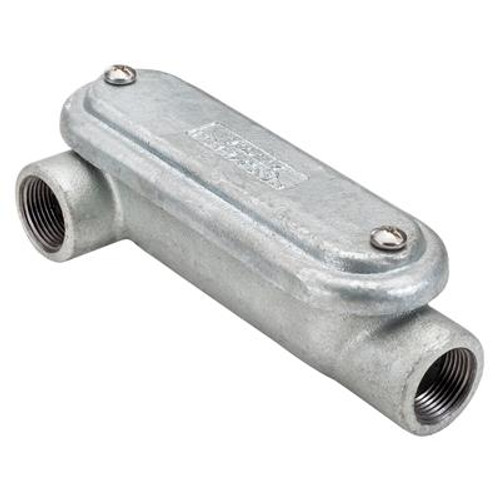 Topaz Lighting MLR4CGHDG 1-1/4" HDG Malleable Iron LR Type Conduit Body with Cover and Gasket