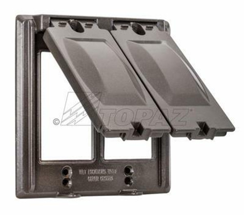 WC2225B Topaz Lighting WC2225B Double Gang Multi-Use 16 in 1 Vertical Weatherproof Device Cover