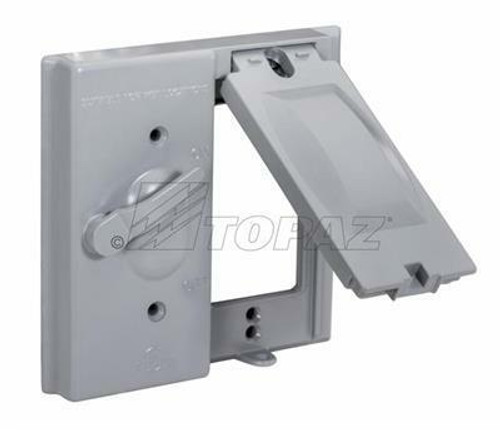 WC25GFI Topaz Lighting WC25GFI Double Gang Universal Combo 5 in 1 Toggle Switch Cover