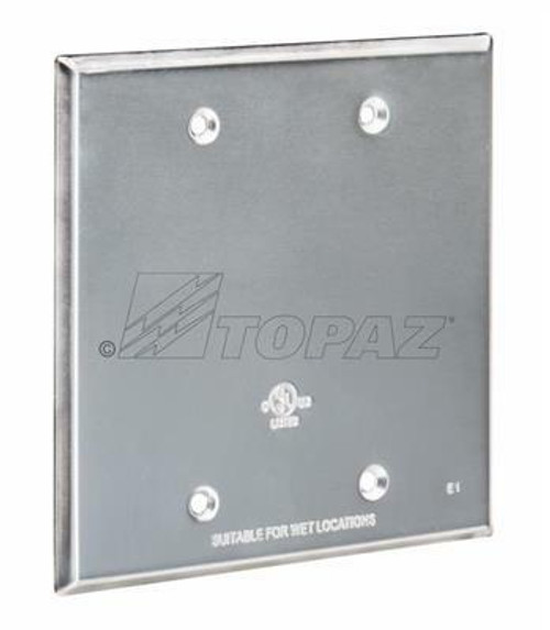 WC2B Topaz Lighting WC2B Blank Double Gang Weatherproof Cover With Gasket