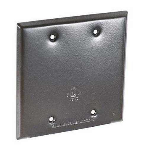 WC2BB Topaz Lighting WC2BB Bronze Blank Double Gang Weatherproof Cover with Gasket
