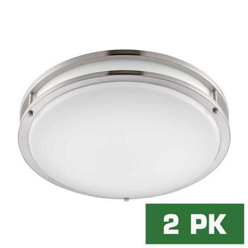 EV1416LED-BN2 EnviroLite EV1416LED-BN2 Low Profile LED 16 in Brushed Nickel/White Ceiling Flushmount 2-Pack EV1416LED-BN2 EnviroLite EV1416LED-BN2 Low Profile LED 16 in Brushed Nickel/White Ceiling Flushmount 2-Pack