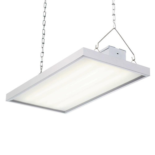 HB212DMD50 EnviroLite HB212DMD50 105-Watt 2 ft White Integrated LED Backlit High Bay Hanging Light with 11,550 Lumens, 5000K