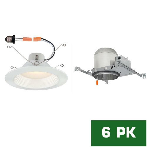 K6731AW40-6 EnviroLite K6731AW40-6 6 in LED Recessed New Construction Housing with LED Recessed Baffle Trim Kit, 4000k 6-Pack