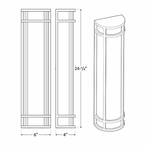 Westgate LDSXL-MCT-DD-ORB LED 24In Outdoor Sconce 25W 3CCT Dual-Dimming, Orb | Westgate at lightingandsupplies.com