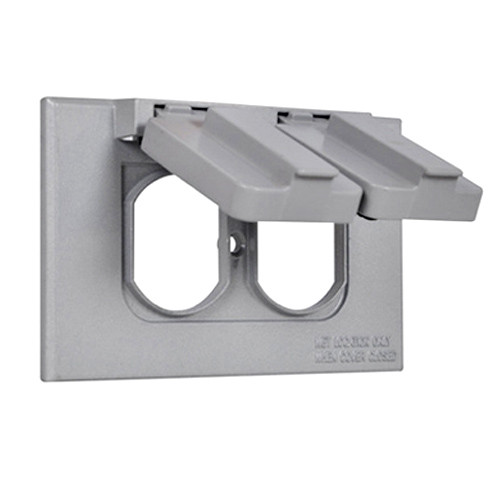 Global Electric and Industrial Products WPHP1D WP 1G Horizontal Duplex Receptacle Cover - Gray 8280