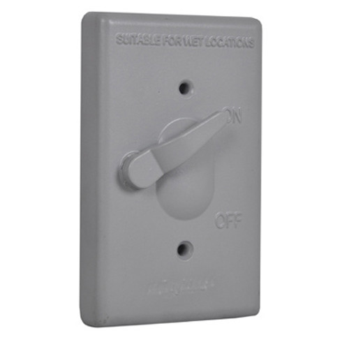 Global Electric and Industrial Products WPTSC1WH WP 1G Toggle Switch Metal Cover - White 8267