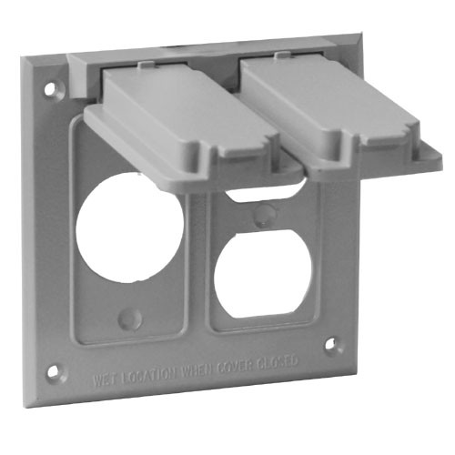 Global Electric and Industrial Products WPVP2SD WP 2G Single Switch / Duplex Receptacle Cover - Gray 8304