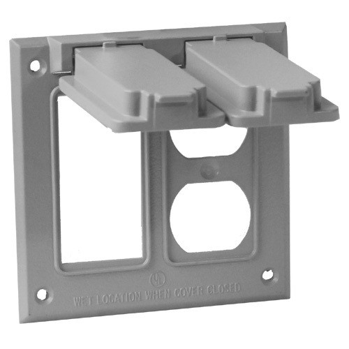 WPVP2GD Global Electric and Industrial Products WPVP2GD WP 2G Gfci, Duplex Receptacle Cover - Gray 8311