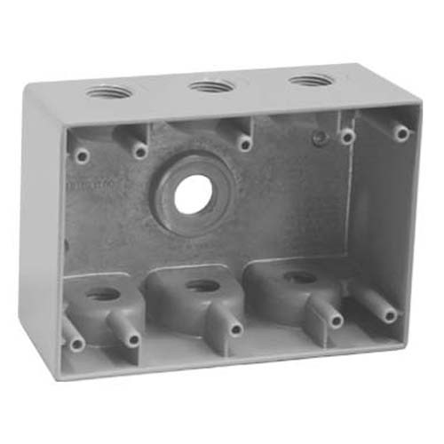 Global Electric and Industrial Products WP3B50/7 WP 3G Deep Box 2-5/8" - 7 X 1/2" Hole - Gray 54.0 Cu. In. 8257