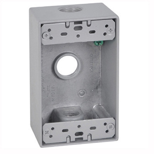 WP1B75/3 Global Electric and Industrial Products WP1B75/3 WP 1G Box 2 Deep 3 X 3/4 Hole - Gray 18.3 Cu In 8199