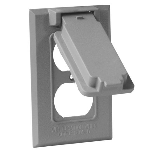 WPVP1D Global Electric and Industrial Products WPVP1D WP 1G Vertical Duplex Receptacle Cover - Gray 8297