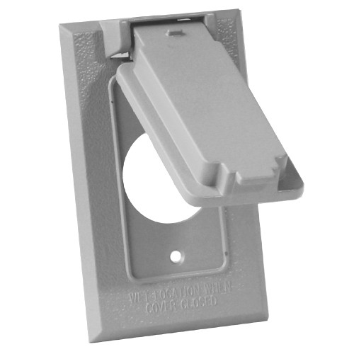 WPVP1S Global Electric and Industrial Products WPVP1S WP 1G Vertical Single Receptacle Cover - Gray 8277
