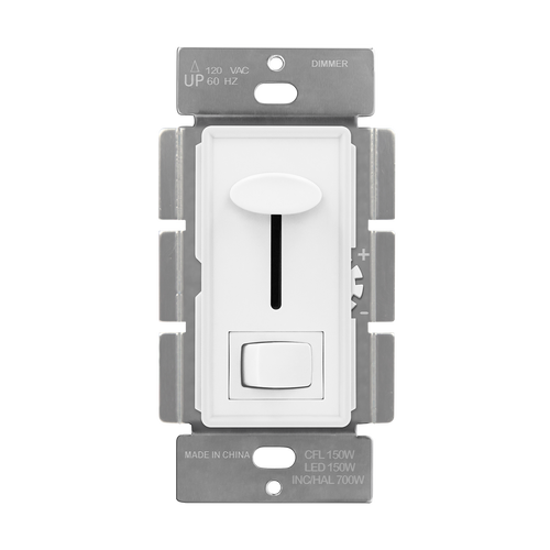 Enerlites 59302-W Led/Cfl Slide Dimmer/Switch Single Pole/3-Way Wh