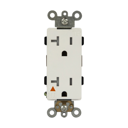 Enerlites 62000-IG-TR-W Isolated Ground Tr Decorator Duplex Receptacle 20A 125V 5-20R Iv