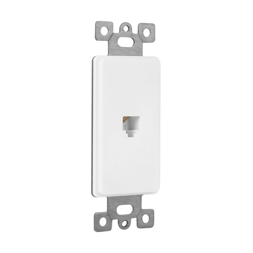Enerlites 6501-W Molded In Voice & Audio/Video One Rj11 Jack 4-Position 4-Conductor Wh