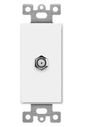 6505-LA - Molded-In Voice & Audio/Video Single F-Type Connector Wall Jack Female To Female La - Enerlites