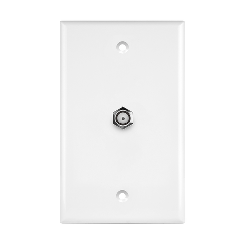Enerlites 6601-W Telephone & Catv Jacks 1Gang Plate Single F-Type Connec. Wall Jack F To F Wh