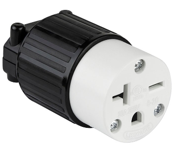 66231-BK - Industrial Grade Straight Blade Receptacle 20A 250V 2-Pole 3-Wire Grounding 6-20C Bk - Enerlites