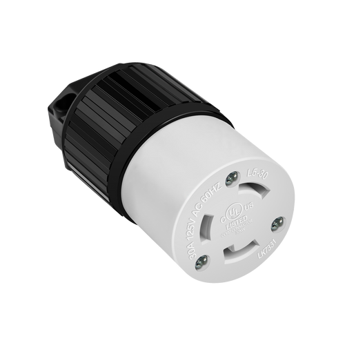 Enerlites 66452-BK Industrial Grade Locking Connector 30A 125V 2-Pole 3-Wire Grounding L5-30C Bk