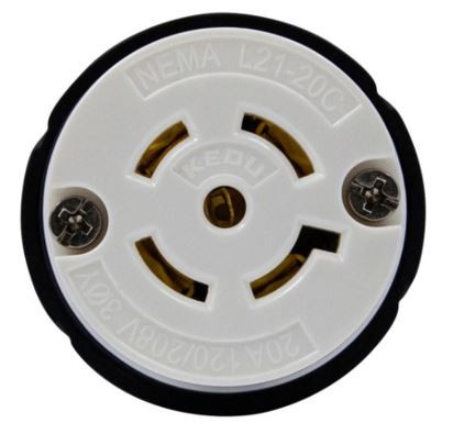 66601-BK - Industrial Grade Locking Connector 20A 120/208V 4-Pole 5-Wire Grounding L21-20C Bk - Enerlites