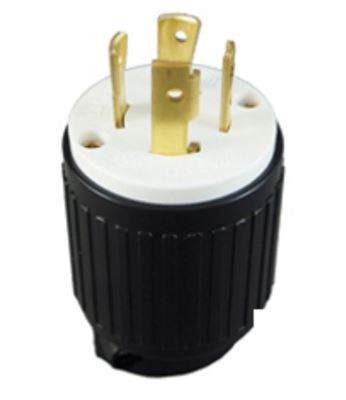 66800-BK - Industrial Grade Locking Plug 30Amp 125/250V 3-Pole 4-Wire Grounding L15-30P Bk - Enerlites