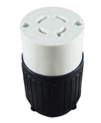 66902-BK - Industrial Grade Locking Connector 20A 125/250V 3-Pole 4-Wire Grounding L15-20C Bk - Enerlites