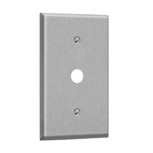 Enerlites 7761O Commercial Over-Size 1 G Phone/Cable Metal Plate 0.625" Dia. Hole Stainless Steel